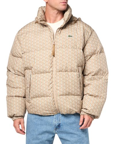 Lacoste Monogarm Short Puffed Jacket - Natural