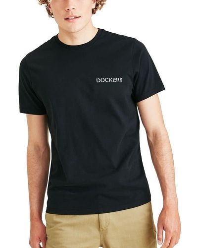 Dockers Slim Fit Short Sleeve Graphic Tee Shirt, - Black
