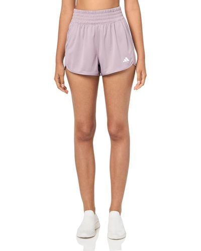 adidas Pacer Essentials Knit High Rise Shorts - Pink
