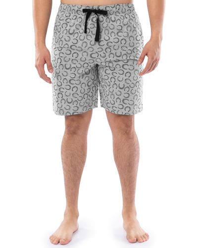 Wrangler Printed Jersey Knit Pajama Sleep Shorts - Gray