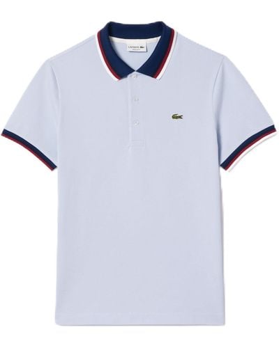 Lacoste Light Contrast Collar Polo Shirt Medium - Blue