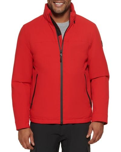 DKNY All 's Lightweight Water Resistant Jacket With Zip Out Hood - Red