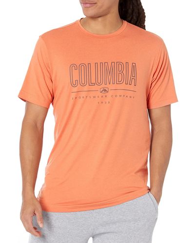 Columbia Tech Trail Front Graphic Short Sleeve Tee T-shirt - Orange