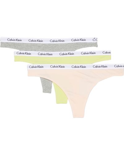 Calvin Klein Carousel Logo Cotton Stretch Thong Panties - White
