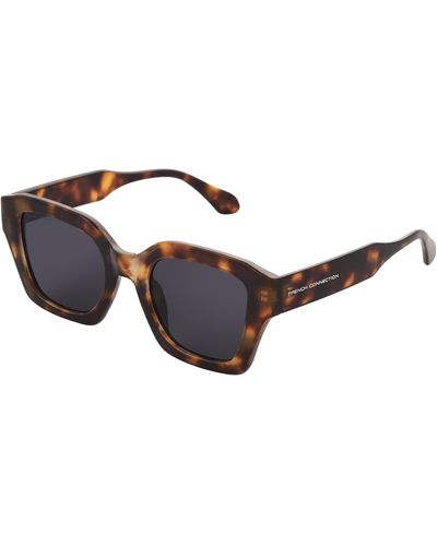 French Connection Beatrix Square Sunglasses - Brown