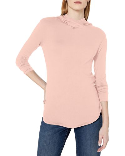 Amazon Essentials Supersoft Terry Standard-fit Long-sleeve Hooded Pullover - Pink