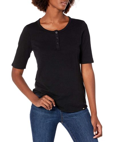 Dickies Short Sleeve Elbow Length Henley Shirt - Black