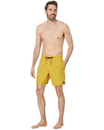 Volcom Standard 17-inch Elastic Waist Surf Swim Trunks - Yellow