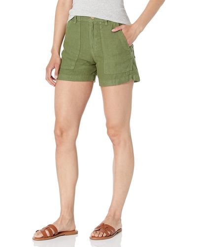 Velvet By Graham & Spencer Fallon Heavy Linen Shorts - Green