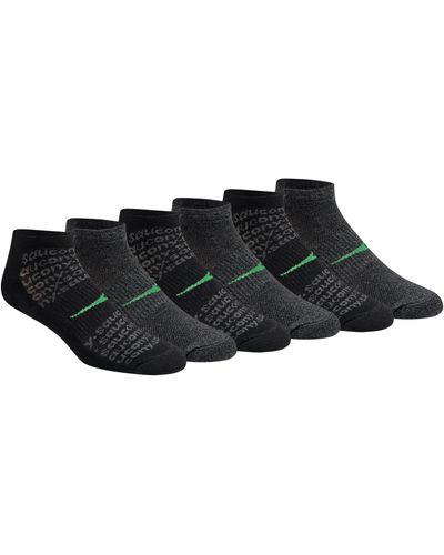 Saucony Multi-pack Mesh Ventilating Comfort Fit Performance No-show Socks - Black