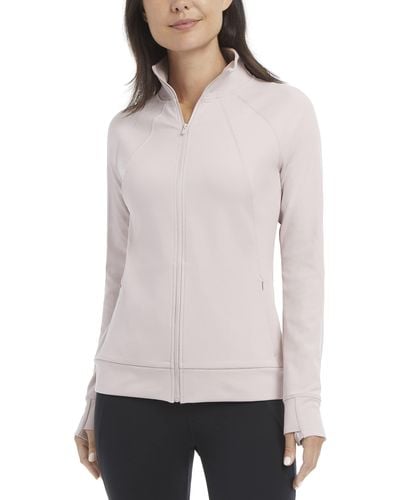 Jockey Womens Long Sleeve Zip Up Balance Jacket Sweatshirt - Pink
