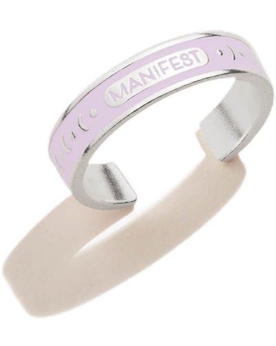 ALEX AND ANI Color Infusion Ifest Adjustable Ring,sterling Silver,purple,ring - White