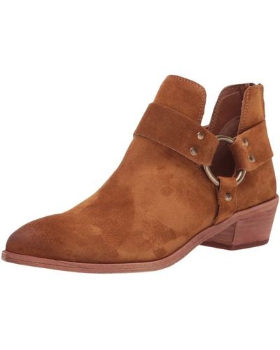 Frye Ray Harness Back Zip Ankle Boot - Brown
