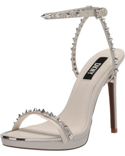DKNY Studded Open Toe Fashion Pump Heel Heeled Sandal - Natural