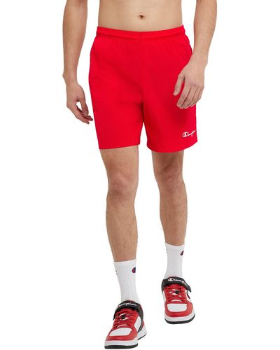 Champion 6.5" Nylon Warm Up Shorts - Red
