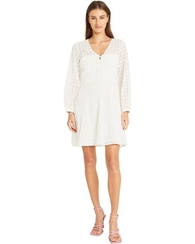 Donna Morgan Eyelet V-neck Empire Waist Summer Date Night | Casual Dresses For - White