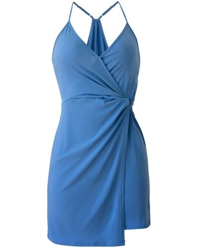 BCBGeneration Cocktail Twist Wrap Surplice Knit Dress - Blue