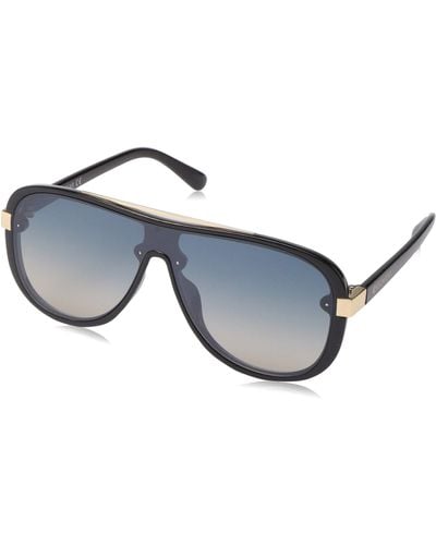 Rocawear Mens R1493 Modern Uv Protective Aviator Shield Sunglasses Gifts For With Flair 65 Mm - Black