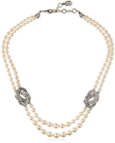 Ben-Amun Ben-amun Short Pearl Necklace With Infity Stations - Metallic