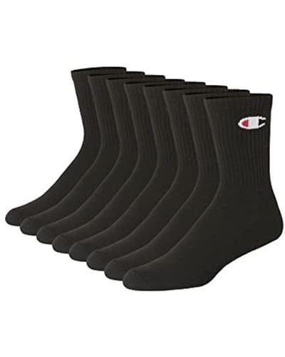 Champion Double Dry Moisture Wicking Crew Socks 6 - Black