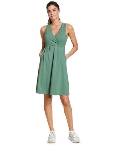 Eddie Bauer Women's Aster Crossover Dress - Solid, Dk Seafoam, Large - Green