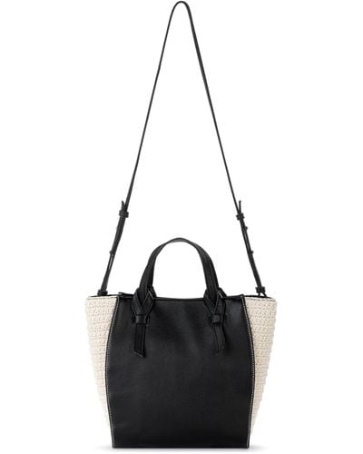 The Sak Paloma Satchel In Leather And Crochet - Black