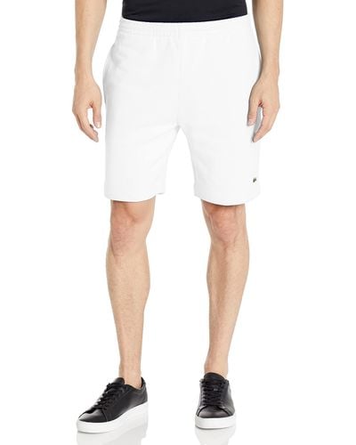Lacoste Organic Brushed Cotton Fleece Shorts - White