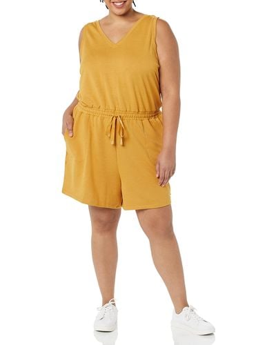 Calvin Klein Casual Short Sleeve Romper - Yellow