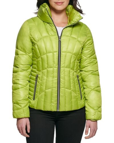 Guess Fall, Puffer, Quilted Jackets For , Lime, Small - Green