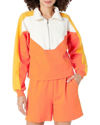 The Drop Sonya Half Zip Sweatshirt - Orange