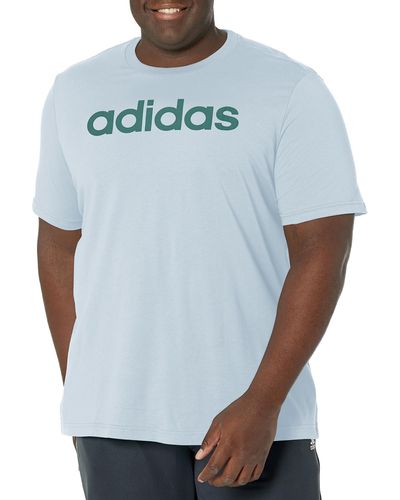 adidas Essentials Single Jersey Linear Embroidered Logo T - Blue