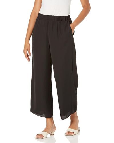 Theory Womens Easy Wide Pull-on In Georgette Pants - Black