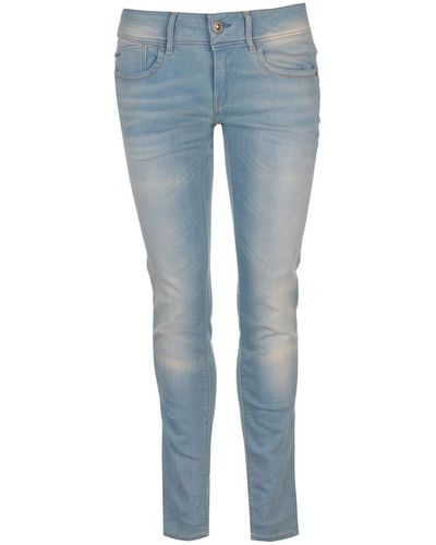 G-Star RAW Lynn Mid Waist Skinny Jeans - Blue