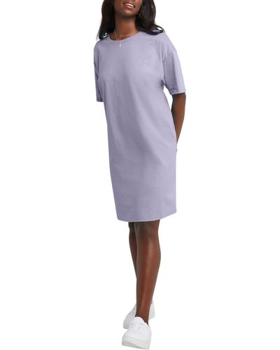 Hanes Essentials Cotton T Dress - Purple
