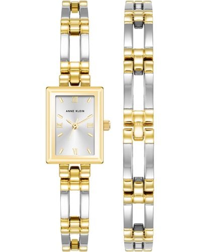 Anne Klein Bracelet Watch Set - Metallic