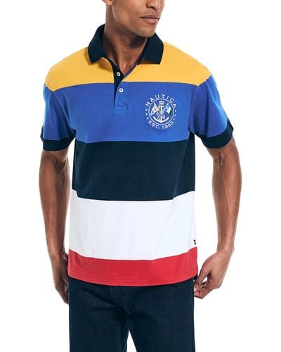 Nautica Striped Rugby Shirt - Blue