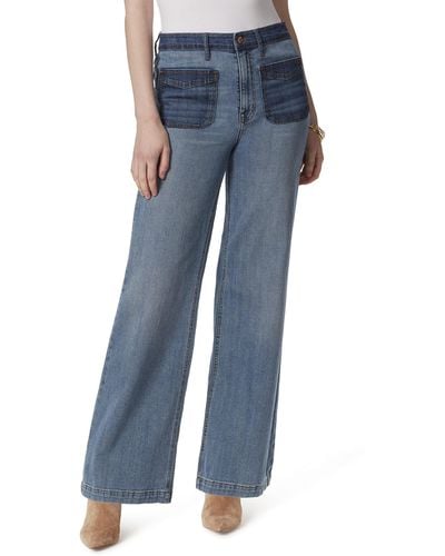 Jessica Simpson S Denim Stretch High-rise Wide Leg Jeans Blue 32