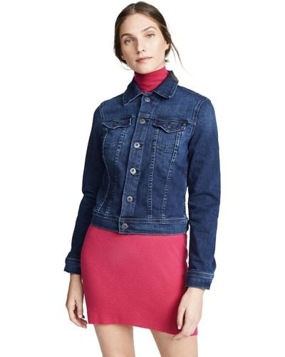 AG Jeans Womens Robyn Fitted Stretch Jean Denim Jacket - Blue