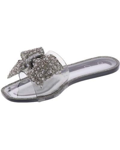 Jessica Simpson Kilenya Embellished Slide Sandal Flat - Gray