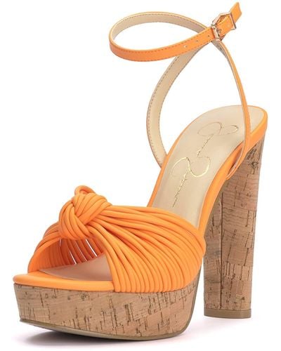 Jessica Simpson Immie Platform Sandal Wedge - Orange