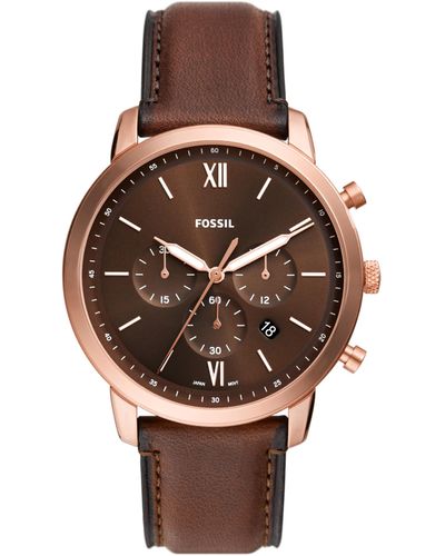 Fossil Neutra Quartz Stainless Steel Chronograph Watch - Brown