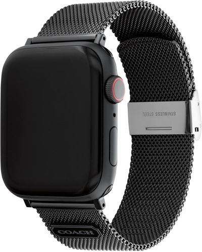 COACH Apple Watch Strap | Show Your Personality With Every Wear | Customizable | Iconic Style| Elegant Leather | Designed For 42mm - Black