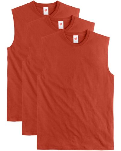 Hanes Essentials Midweight T Pack - Red