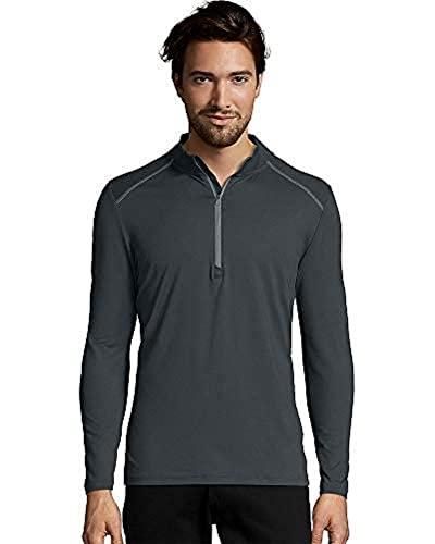 Hanes Mens Sport Performance Quarter-zip Pullover Sweatshirt - Gray