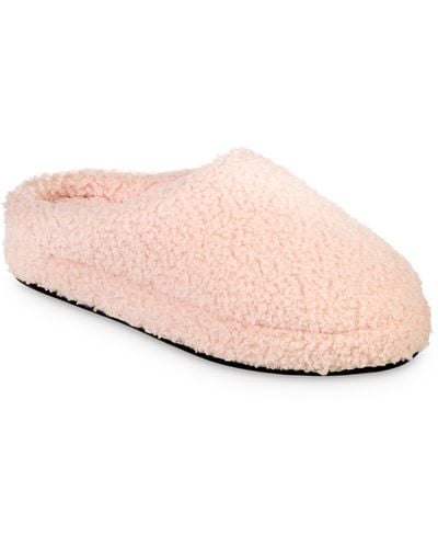 Isotoner Fiona Clog Slipper With Recycled Berber - Pink