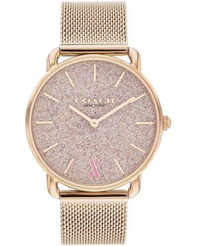 COACH Elliot Mesh Bracelet Watch | Elegance And Sophistication Style Combined | Premium Quality Timepiece For Everyday Style - Natural