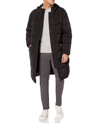 Vince Camuto Long Insulated Warm Winter Coat Parka - Black