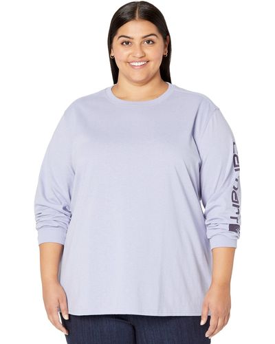 Carhartt Plus Size Loose Fit Long Sleeve Graphic T-shirt - Blue