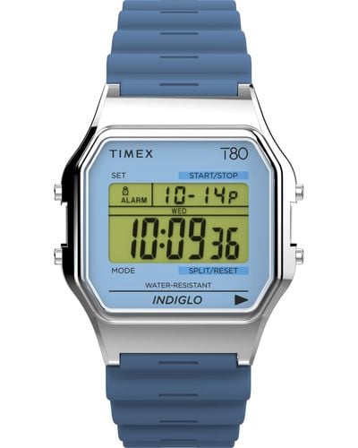Timex Blue Strap Digital Dial Silver-tone