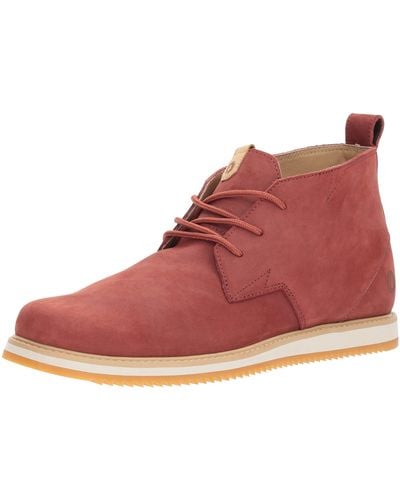 Volcom Del Coasta Leather Shoe Chukka Boot - Red